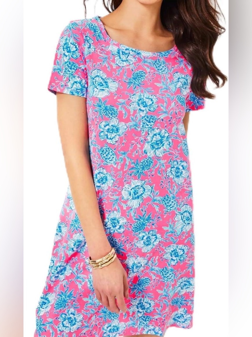 Lilly Pulitzer Pink and Blue Floral Shift Dress